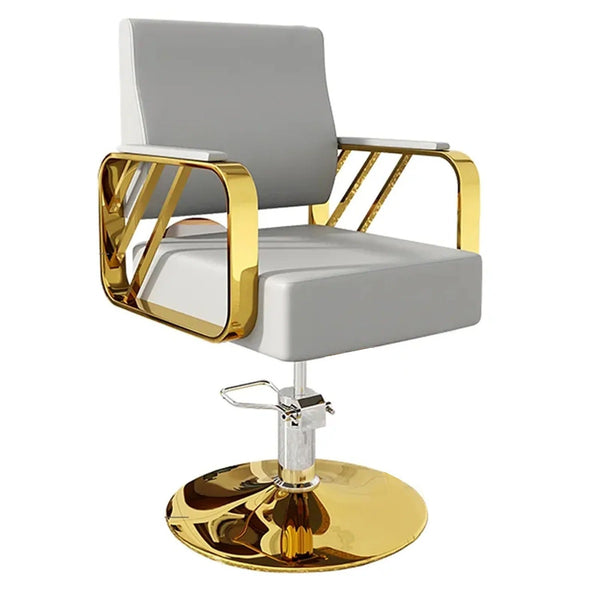 9363A  Modern Regular Chair with Hydraulic Lift for Home Office Hotel Cafe Chair (1 Unit Silver & Gold)